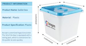 Information on the size, specifications, and materials of the ballot box